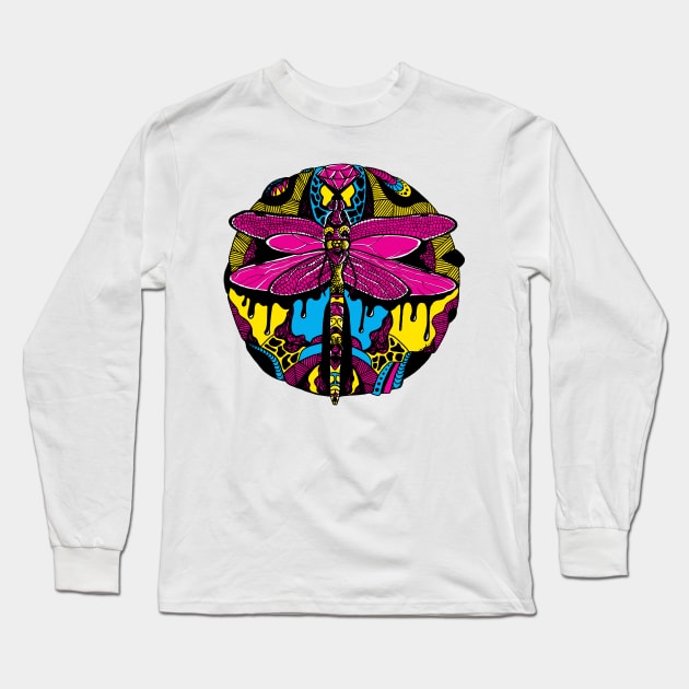 CMYK Circle of the Dragonfly Long Sleeve T-Shirt by kenallouis